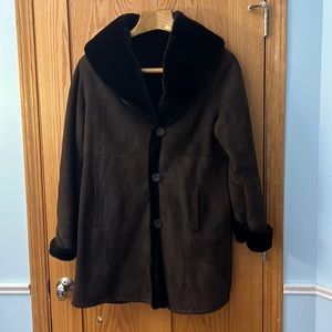 Blue Duck Made in USA Genuine sheep shearling fur and leather coat